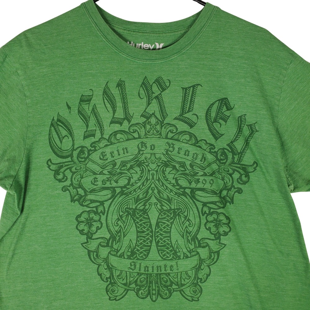 Hurley Mens St Patricks Day OHurley Graphic T-Shirt Green Large Celtic Slainte